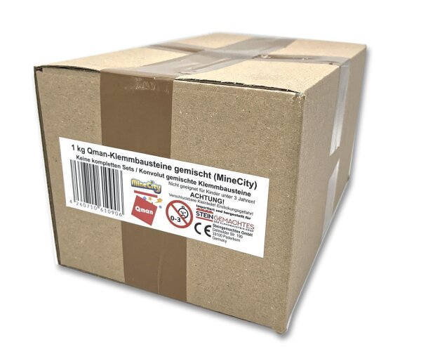 1 kg Qman-Klemmbausteine gemischt Mine City (Konvolut)
