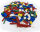 Kazi Classic Bricks-Box mit 400 Plates in Rot - Blau - Grün - Weiß - Gelb
