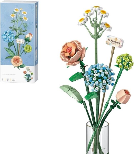LOZ 1671 Blumen in Pastelltönen: Kamille, Hortensie, Rose